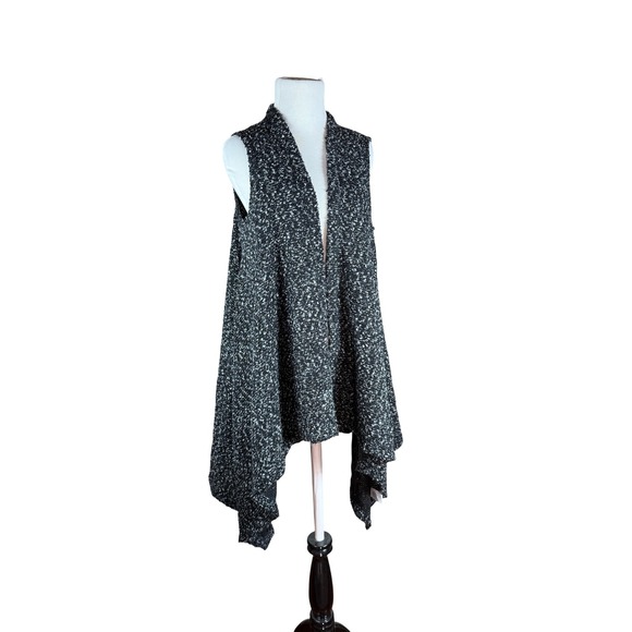 Lord & Taylor Textured Knit Open Front Sleeveless Tweed Vest Cardigan Women XS/P - Picture 2 of 6